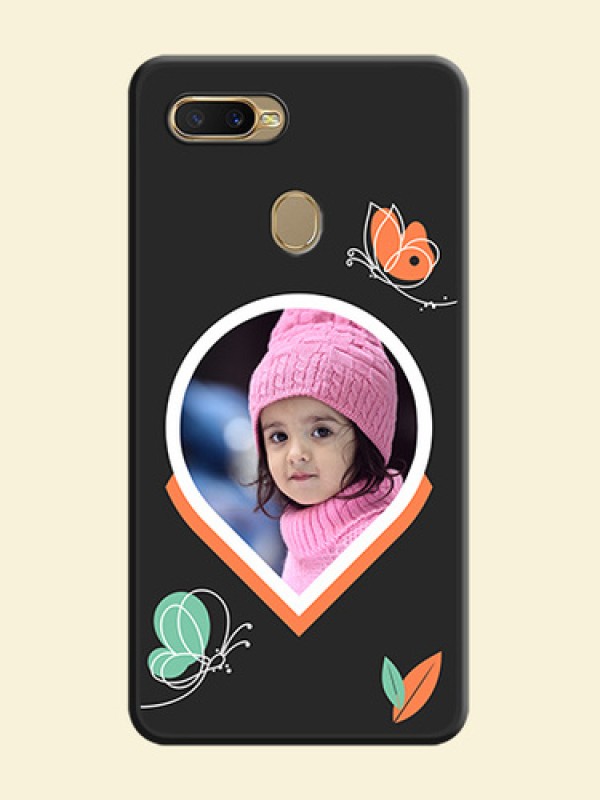 Upload Pic With Simple Butterly Design On Space Black Personalized Soft Matte Phone Covers -Oppo A7