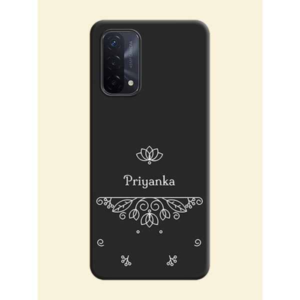 Lotus Garden Custom Text On Space Black Personalized Soft Matte Phone Covers -Oppo A74 5G