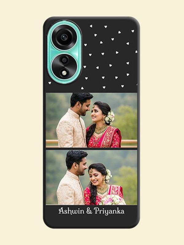 Miniature Love Symbols with Name on Space Black Custom Soft Matte Back Cover - Oppo A78 4G