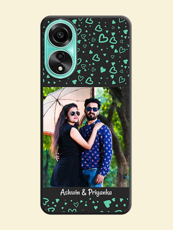 Sea Green Indefinite Love Pattern - Photo on Space Black Soft Matte Mobile Cover - Oppo A78 4G