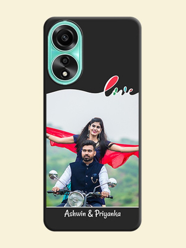 Fall in Love Pattern with Picture - Photo on Space Black Soft Matte Mobile Case - Oppo A78 4G