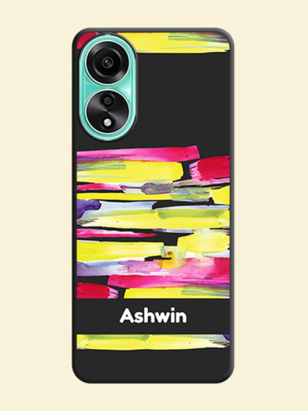Brush Coloured on Space Black Personalized Soft Matte Phone Covers - Oppo A78 4G