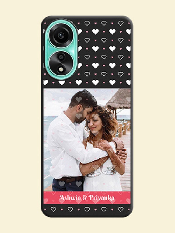 White Color Love Symbols with Text Design - Photo on Space Black Soft Matte Phone Cover - Oppo A78 4G