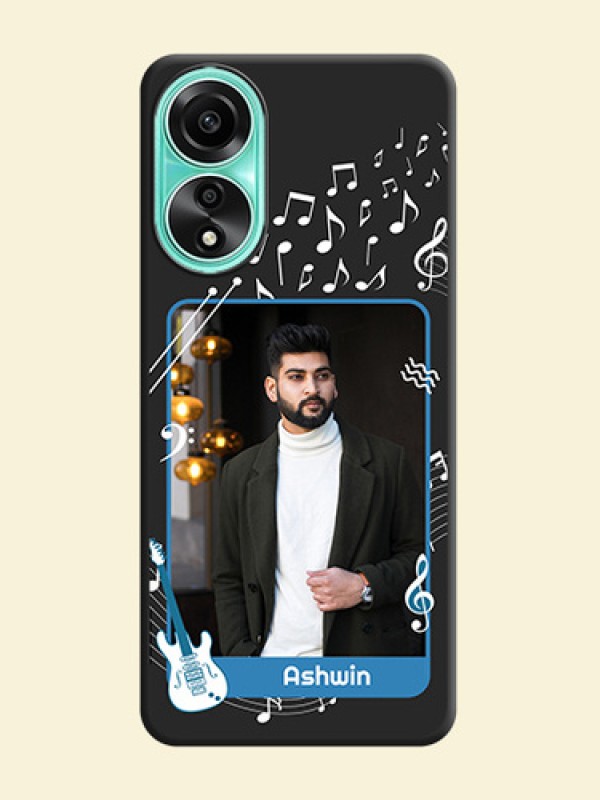 Musical Theme Design with Text - Photo on Space Black Soft Matte Mobile Case - Oppo A78 4G