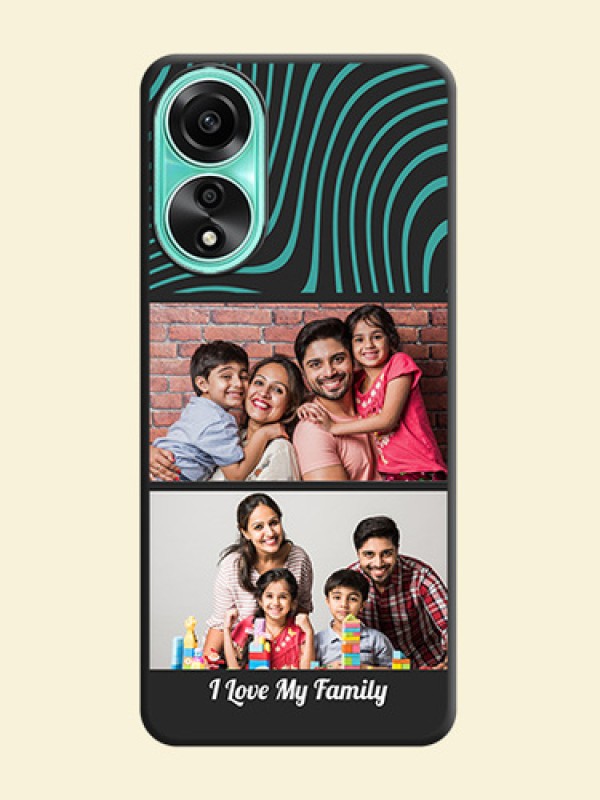 Wave Pattern with 2 Image Holder on Space Black Personalized Soft Matte Phone Covers - Oppo A78 4G