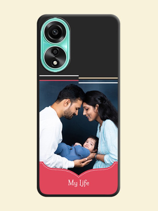 Classic Plain Design with Name - Photo on Space Black Soft Matte Phone Cover - Oppo A78 4G