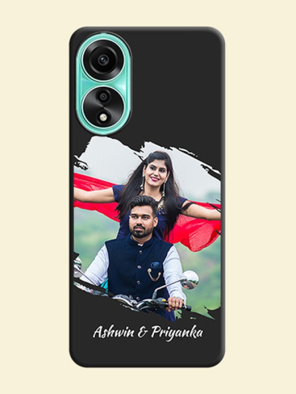 Grunge Brush Strokes - Photo on Space Black Soft Matte Back Cover - Oppo A78 4G
