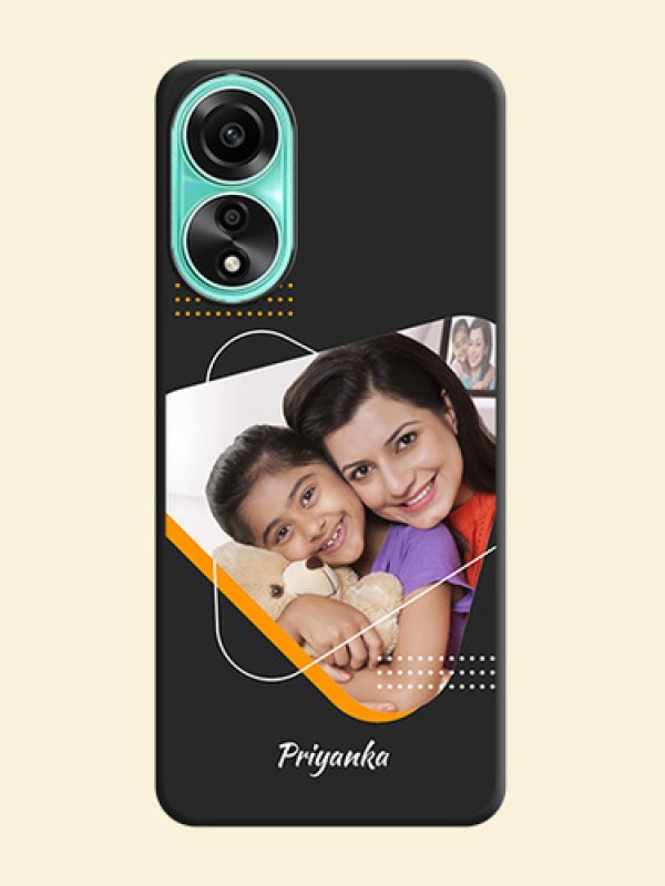 Yellow Triangle - Photo on Space Black Soft Matte Phone Cover - Oppo A78 4G