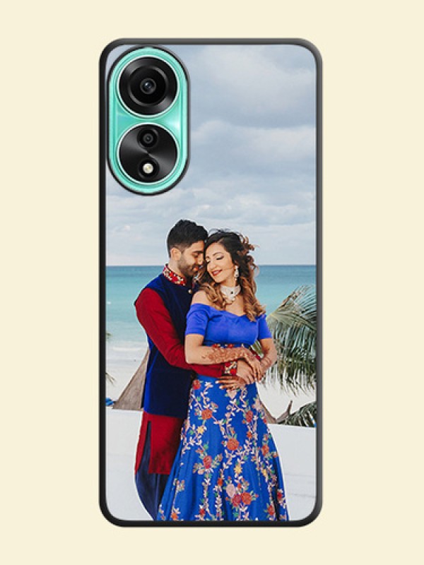 Full Single Pic Upload On Space Black Personalized Soft Matte Phone Covers - Oppo A78 4G