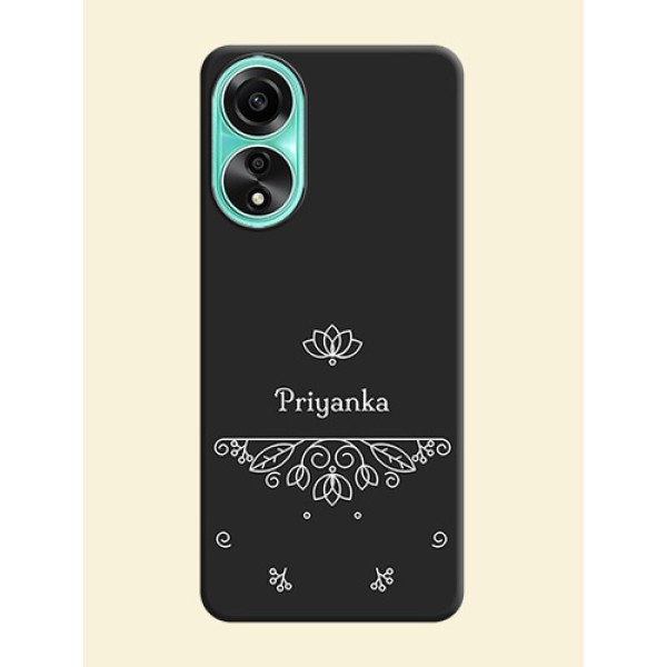 Lotus Garden Custom Text On Space Black Personalized Soft Matte Phone Covers - Oppo A78 4G