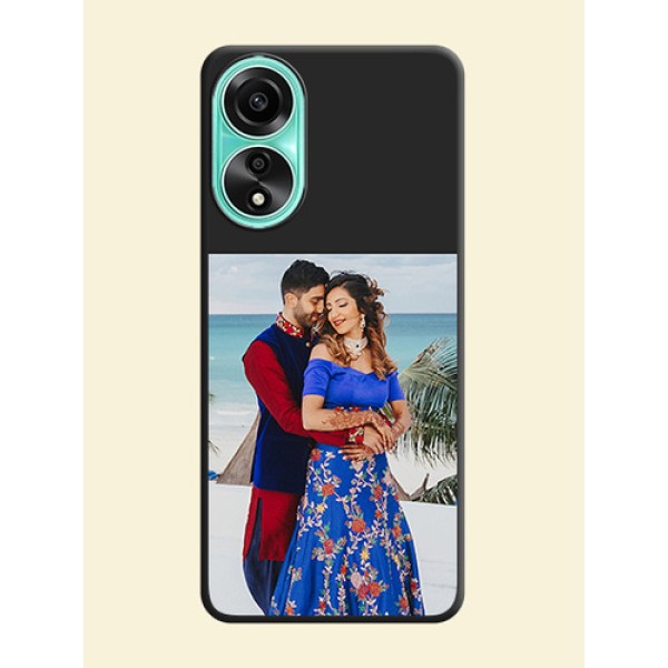 Image Upload With Space Black Color On Custom Soft Matte Mobile Back Cover - Oppo A78 4G