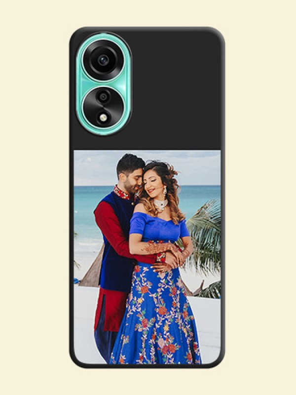 Image Upload With Space Black Color On Custom Soft Matte Mobile Back Cover - Oppo A78 4G