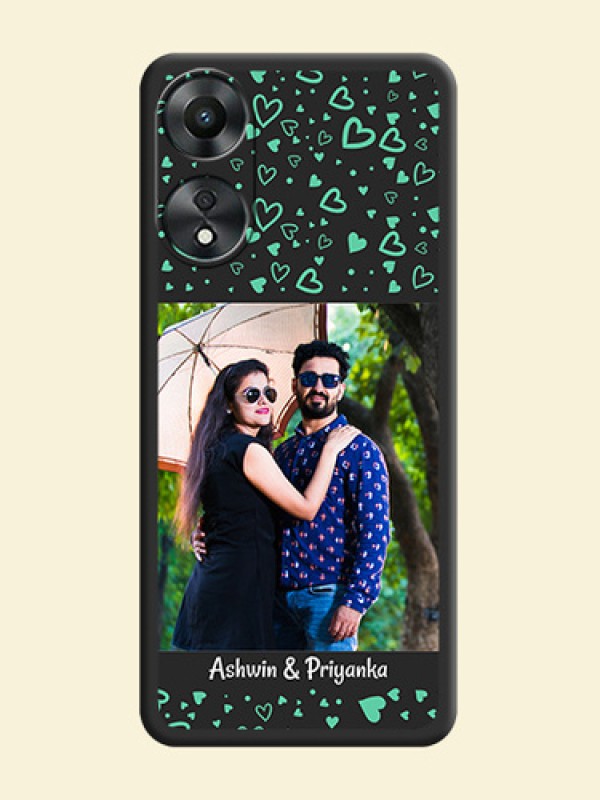 Sea Green Indefinite Love Pattern on Photo on Space Black Soft Matte Mobile Cover - Oppo A78 5G