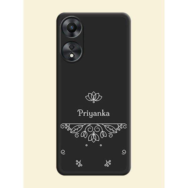 Lotus Garden Custom Text On Space Black Personalized Soft Matte Phone Covers -Oppo A78 5G