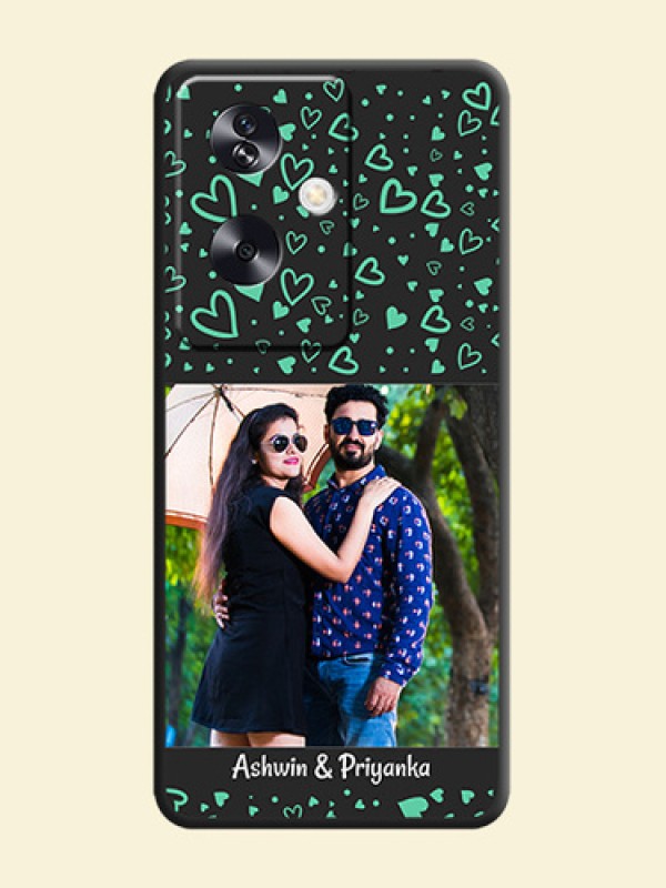 Sea Green Indefinite Love Pattern on Photo On Space Black Custom Soft Matte Mobile Back Cover - Oppo A79 5G