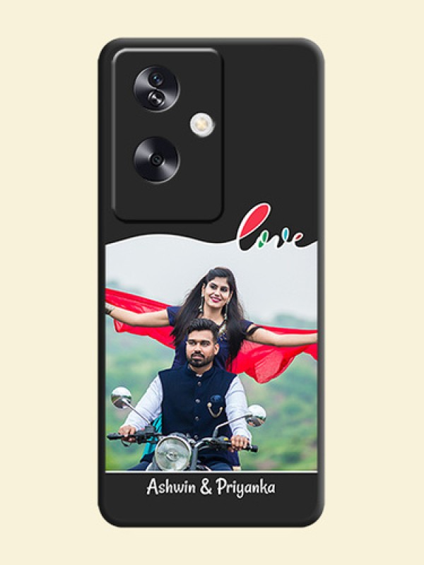 Fall in Love Pattern with Picture on Photo On Space Black Custom Soft Matte Mobile Back Cover - Oppo A79 5G