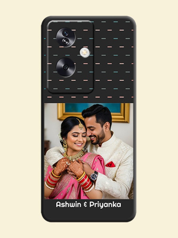 Line Pattern Design with Text On Space Black Custom Soft Matte Mobile Back Cover - Oppo A79 5G