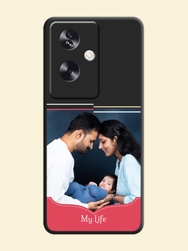 Classic Plain Design with Name On Space Black Custom Soft Matte Mobile Back Cover - Oppo A79 5G