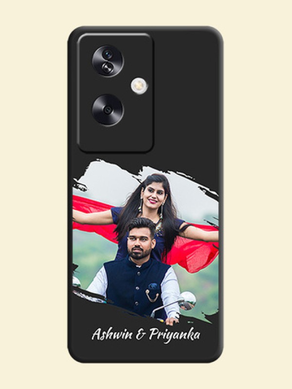 Grunge Brush Strokes on Photo  On Space Black Custom Soft Matte Mobile Back Cover - Oppo A79 5G