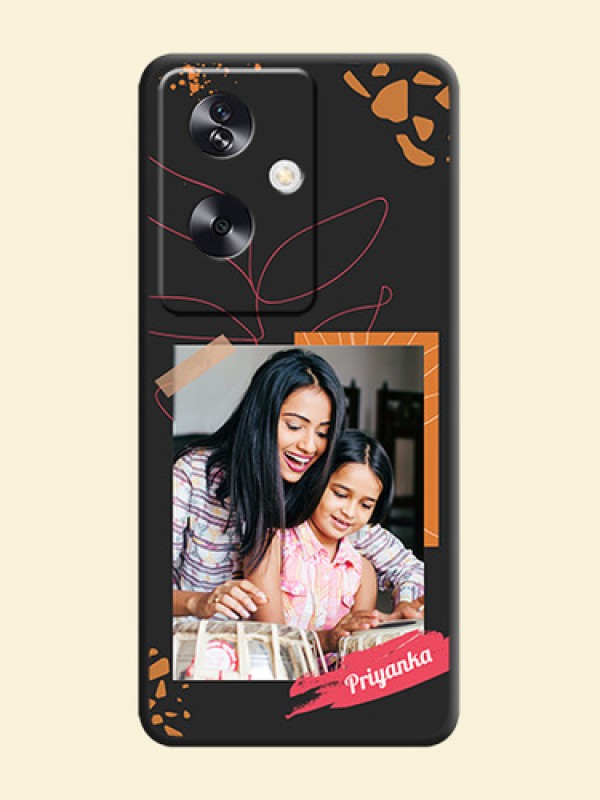 Orange Photo Frame On Space Black Custom Soft Matte Mobile Back Cover - Oppo A79 5G