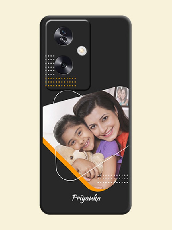 Yellow Triangle on Photo On Space Black Custom Soft Matte Mobile Back Cover - Oppo A79 5G