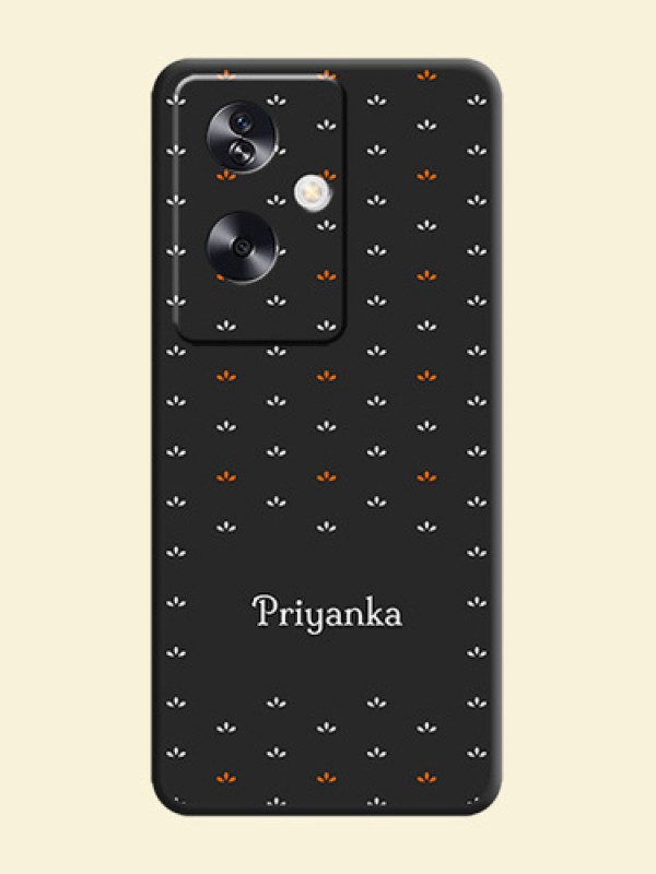 Simple Pattern With Custom Text On Space Black Custom Soft Matte Mobile Back Cover - Oppo A79 5G