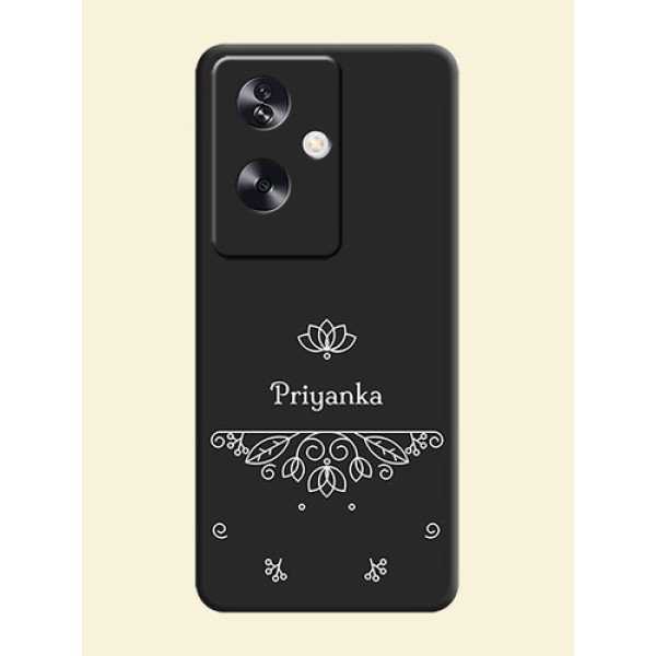 Lotus Garden Custom Text On Space Black Custom Soft Matte Mobile Back Cover - Oppo A79 5G