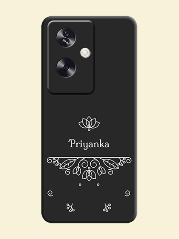 Lotus Garden Custom Text On Space Black Custom Soft Matte Mobile Back Cover - Oppo A79 5G