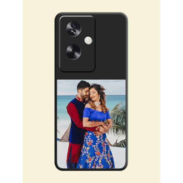 Image Upload With Space Black Color On Custom Soft Matte Mobile Back Cover - Oppo A79 5G