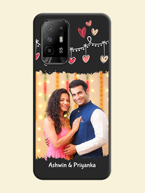 Pink Love Hangings with Name on Space Black Custom Soft Matte Phone Cases - Oppo F19 Pro Plus 5G