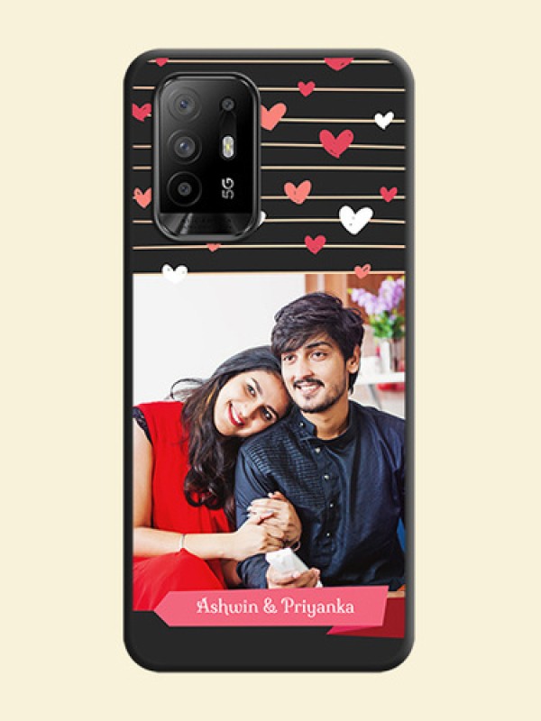 Love Pattern with Name on Pink Ribbon  on Photo on Space Black Soft Matte Back Cover - Oppo F19 Pro Plus 5G