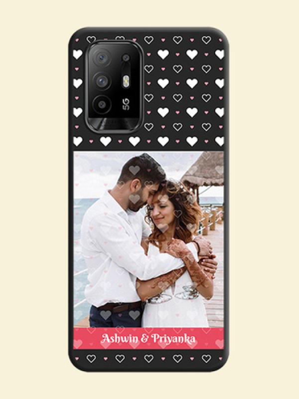 White Color Love Symbols with Text Design on Photo on Space Black Soft Matte Phone Cover - Oppo F19 Pro Plus 5G
