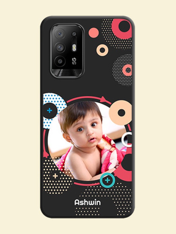 Multicoloured Round Image on Personalised Space Black Soft Matte Cases - Oppo F19 Pro Plus 5G