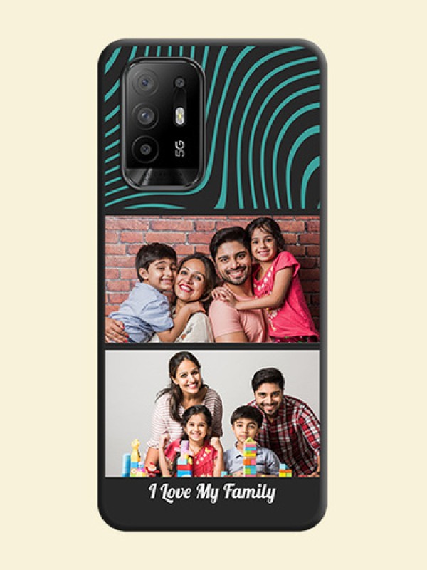 Wave Pattern with 2 Image Holder on Space Black Personalized Soft Matte Phone Covers - Oppo F19 Pro Plus 5G