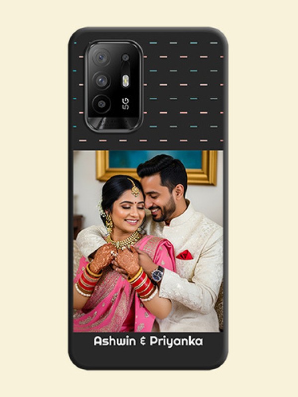 Line Pattern Design with Text on Space Black Custom Soft Matte Phone Back Cover - Oppo F19 Pro Plus 5G