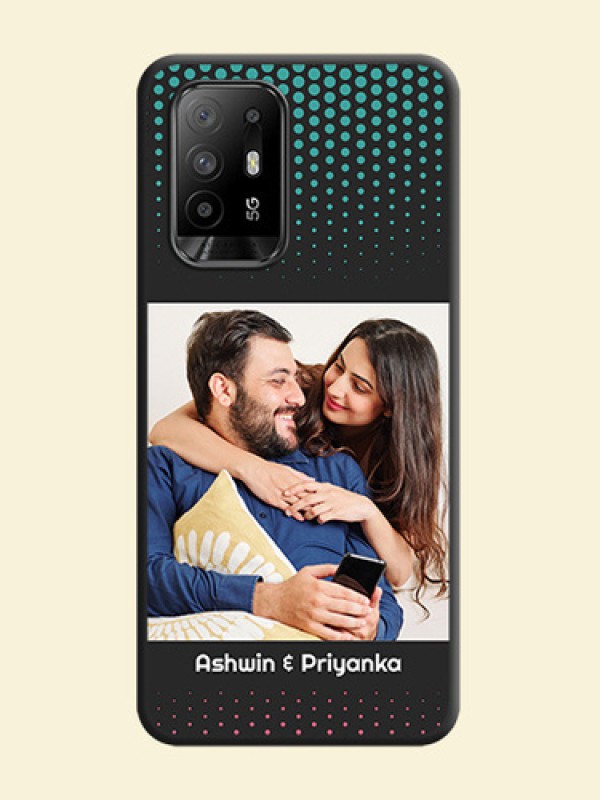 Faded Dots with Grunge Photo Frame and Text on Space Black Custom Soft Matte Phone Cases - Oppo F19 Pro Plus 5G