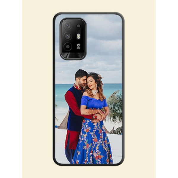 Full Single Pic Upload On Space Black Personalized Soft Matte Phone Covers -Oppo F19 Pro Plus 5G
