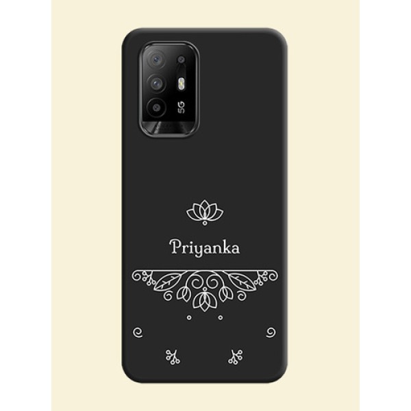 Lotus Garden Custom Text On Space Black Personalized Soft Matte Phone Covers -Oppo F19 Pro Plus 5G