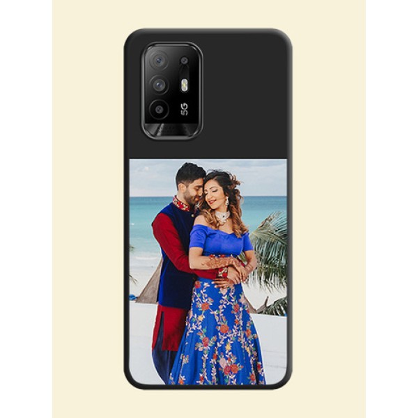 Image Upload With Space Black Color On Custom Soft Matte Mobile Back Cover - Oppo F19 Pro Plus 5G
