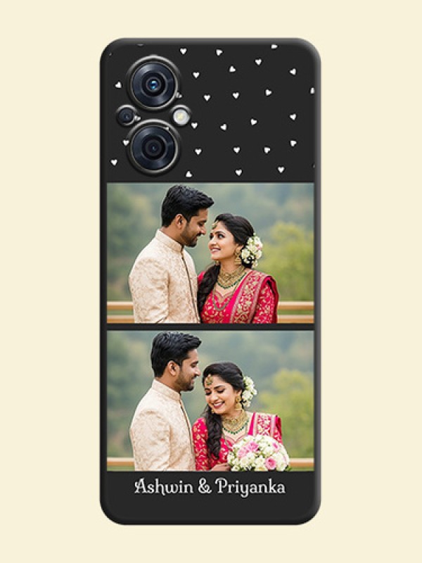 Miniature Love Symbols with Name on Space Black Custom Soft Matte Back Cover - Oppo F21 Pro 4G