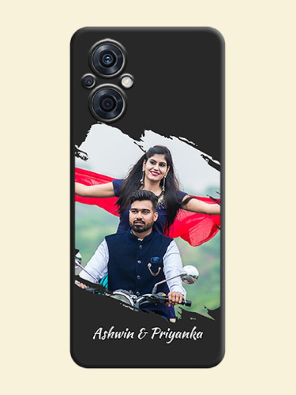 Grunge Brush Strokes on Photo on Space Black Soft Matte Back Cover - Oppo F21 Pro 4G