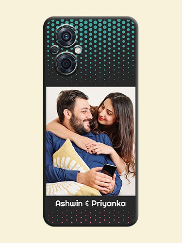 Faded Dots with Grunge Photo Frame and Text on Space Black Custom Soft Matte Phone Cases - Oppo F21 Pro 4G