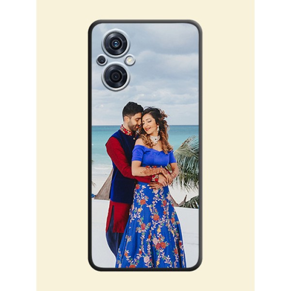 Full Single Pic Upload On Space Black Personalized Soft Matte Phone Covers -Oppo F21 Pro 4G