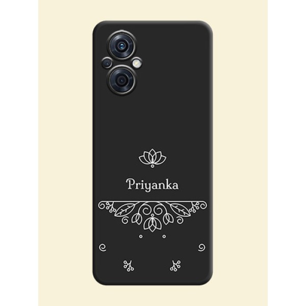 Lotus Garden Custom Text On Space Black Personalized Soft Matte Phone Covers -Oppo F21 Pro 4G