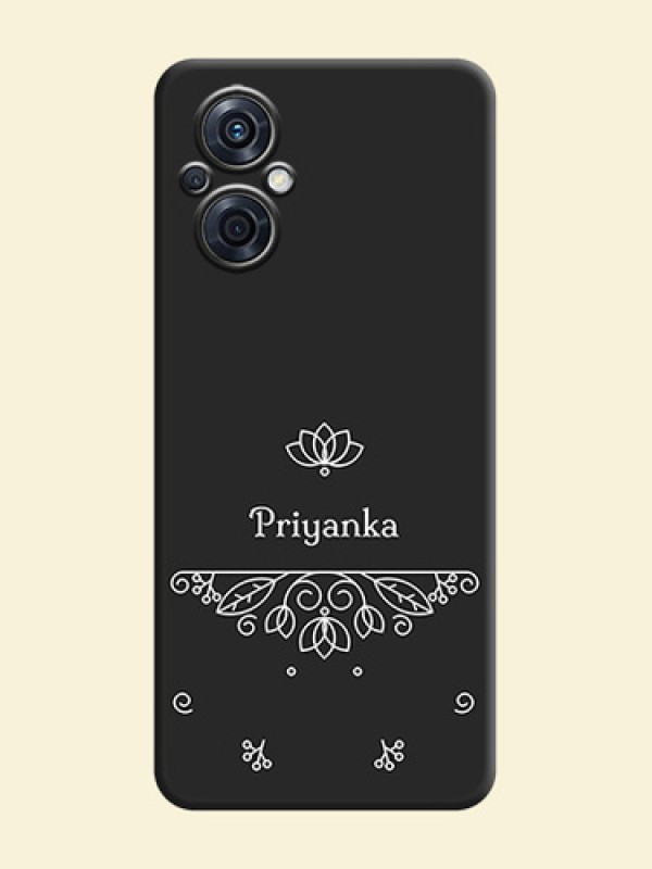 Lotus Garden Custom Text On Space Black Personalized Soft Matte Phone Covers -Oppo F21 Pro 4G