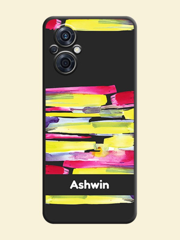 Brush Coloured on Space Black Personalized Soft Matte Phone Covers - Oppo F21s Pro 5G