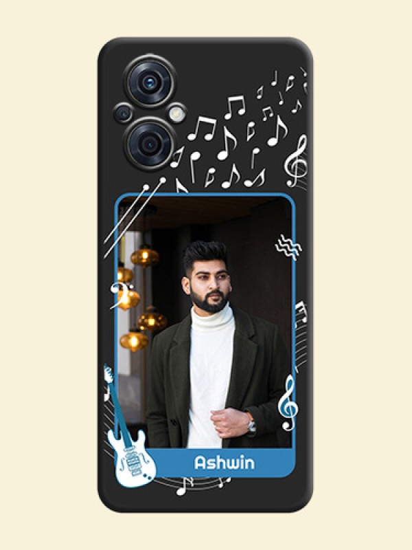 Musical Theme Design with Text on Photo on Space Black Soft Matte Mobile Case - Oppo F21s Pro 5G
