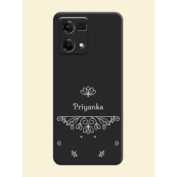 Lotus Garden Custom Text On Space Black Personalized Soft Matte Phone Covers -Oppo F21S Pro