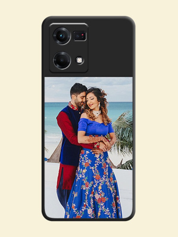 Image Upload With Space Black Color On Custom Soft Matte Mobile Back Cover - Oppo F21S Pro