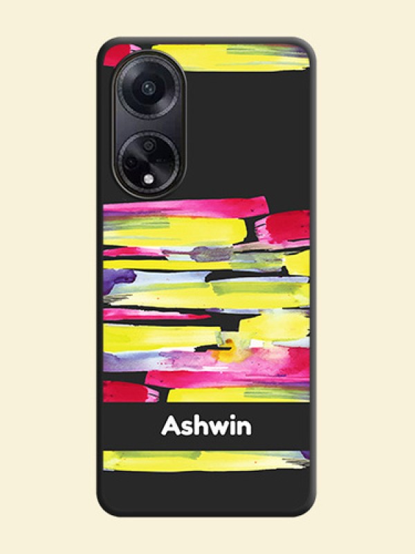 Brush Coloured on Space Black Personalized Soft Matte Phone Covers - Oppo F23 5G